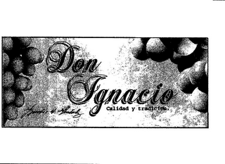 DON IGNACIO CALIDAD Y TRADICION. IGNACIO V GONZALEZ logo