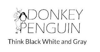 DONKEY PENGUIN THINK BLACK WHITE AND GRAY logo