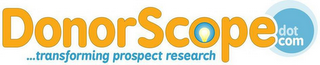 DONORSCOPE.DOT COM...TRANSFORMING PROSPECT RESEARCH logo