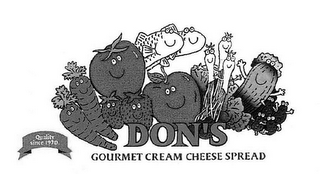 DON'S GOURMET CREAM CHEESE SPREAD QUALITY SINCE 1970 logo