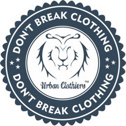 DON'T BREAK CLOTHING DON'T BREAK CLOTHING URBAN CLOTHIERS logo