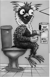 DON'T POLLUTE INSTALL A HOOT! logo