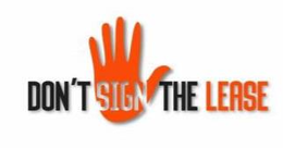 DON'T SIGN THE LEASE logo
