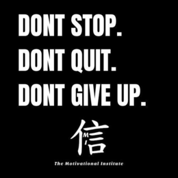 DONT STOP. DONT QUIT. DONT GIVE UP.  THE MOTIVATIONAL INSTITUTE logo