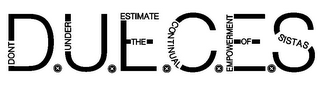 DONT.UNDER.ESTIMATE.THE CONTINUAL. EMPOWERMENT OF. SISTAS D.U.E.C.E.S logo