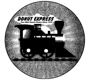 DONUT EXPRESS YOUR MINI DONUT CHOICE SINCE 1979 logo