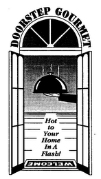 DOORSTEP GOURMENT HOT TO YOUR HOME IN A FLASH! WELCOME logo