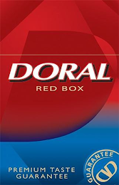 DORAL RED BOX PREMIUM TASTE GUARANTEE GUARANTEE DD logo