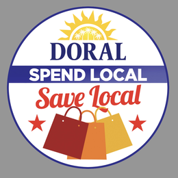 DORAL SPEND LOCAL SAVE LOCAL logo