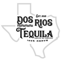 DOS RIOS TEQUILA EST.2018 HECHO EN MEXICO 100% AGAVE logo