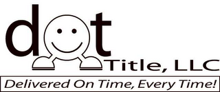 DOT TITLE, LLC DELIVERED ON TIME, EVERY TIME! logo