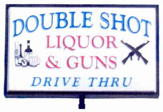 DOUBLE SHOT LIQUOR & GUNS DRIVE THRU logo