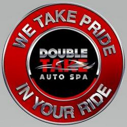 DOUBLETAKE AUTO SPA WE TAKE PRIDE IN YOUR RIDE logo