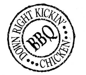 DOWN RIGHT KICKIN' BBQ CHICKEN logo