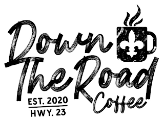 DOWN THE ROAD COFFEE EST. 2020 HWY. 23 logo