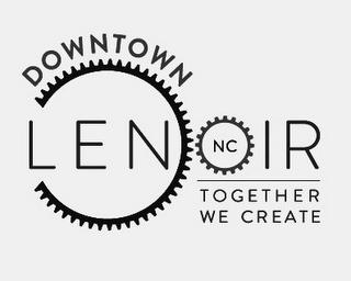 DOWNTOWN LENOIR NC TOGETHER WE CREATE logo