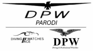 DPW PARODI DIVING PACE WATCHES DPW DIVING & PROFESSIONAL WATCHES logo