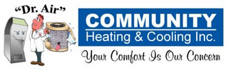 "DR. AIR" COMMUNITY HEATING & COOLING INC. YOUR COMFORT IS OUR CONCERN logo