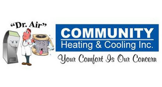 "DR. AIR" COMMUNITY HEATING & COOLING INC. YOUR COMFORT IS OUR CONCERN logo