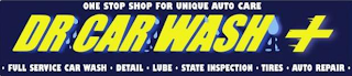 DR CAR WASH ONE STOP SHOP FOR UNIQUE AUTO CARE · FULL SERVICE CAR WASH · DETAIL · LUBE · STATE INSPECTION · TIRES -·AUTO REPAIR logo