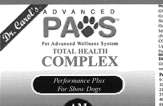 DR. CAROL'S ADVANCES PAWS PET ADVANCED WELLNESS SYSTEM logo