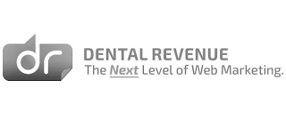 DR DENTAL REVENUE THE NEXT LEVEL OF WEBMARKETING. logo