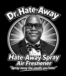DR. HATE-AWAY HATE-AWAY SPRAY AIR FRESHENER "SPRAY AWAY THE SMELLS YOU HATE!" logo