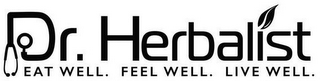 DR. HERBALIST EAT WELL. FEEL WELL. LIVEWELL. logo