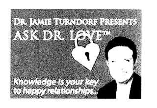 DR. JAMIE TURNDORF PRESENTS ASK DR. LOVE KNOWLEDGE IS YOUR KEY TO HAPPY RELATIONSHIPS... logo