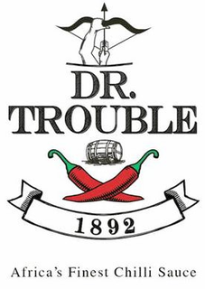 DR. TROUBLE 1892 AFRICA'S FINEST CHILLI SAUCE logo
