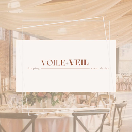 DRAPING VOILE + VEIL EVENT DESIGN logo