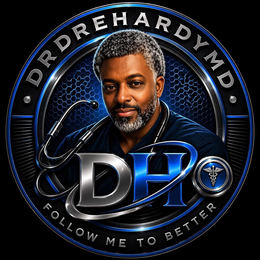 DRDREHARDYMD DH FOLLOW ME TO BETTER logo