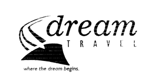 DREAM TRAVEL WHERE THE DREAM BEGINS. logo