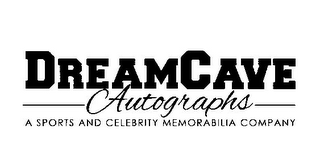 DREAMCAVE AUTOGRAPHS A SPORTS AND CELEBRITY MEMORABILIA COMPANY logo