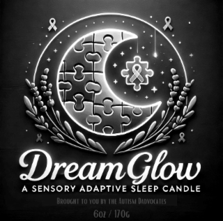 DREAMGLOW A SENSORY ADAPTIVE SLEEP CANDLE BROUGHT TO YOU BY THE AUTISM DADVOCATES 6OZ / 170G logo