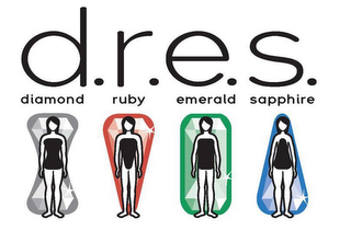 D.R.E.S. DIAMOND RUBY EMERALD SAPPHIRE logo