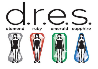 D.R.E.S. DIAMOND RUBY EMERALD SAPPHIRE logo