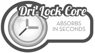 DRI-LOCK CORE ABSORBS IN SECONDS logo
