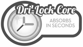 DRI-LOCK CORE ABSORBS IN SECONDS logo