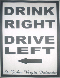 DRINK RIGHT DRIVE LEFT ST JOHN VIRGIN ISLANDS logo
