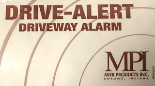 DRIVE-ALERT DRIVEWAY ALARM MPI MIER PRODUCTS INC. KOKOMO, INDIANA logo