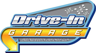 DRIVE-IN GARAGE CREATIVE CUSTOMS logo
