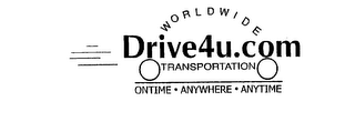 DRIVE4U.COM WORLDWIDE TRANSPORTATION ONTIME ANYWHERE ANYTIME logo