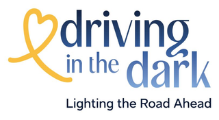 DRIVING IN THE DARK LIGHTING THE ROAD AHEAD logo