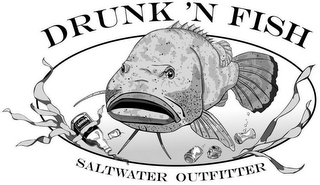DRUNK 'N FISH SALTWATER OUTFITTER TENNESSEE WHISKEY logo
