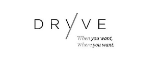 DRYVE WHEN YOU WANT, WHERE YOU WANT. logo