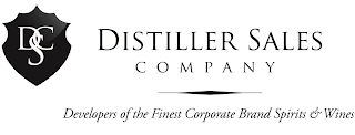 DSC DISTILLER SALES COMPANY DEVELOPERS OF THE FINEST CORPORATE BRAND SPIRITS & WINES logo