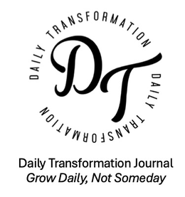 DT DAILY TRANSFORMATION DAILY TRANSFORMATION JOURNAL GROW DAILY, NOT SOMEDAY logo