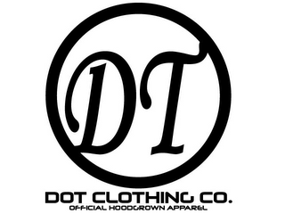DT DOT CLOTHING CO. OFFICIAL HOODGROWN APPAREL logo