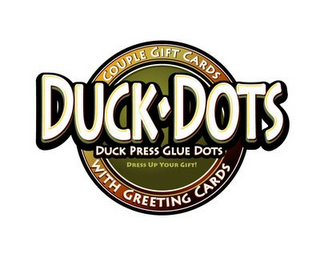 DUCK DOTS COUPLE GIFT CARDS WITH GREETING CARDS DUCK PRESS GLUE DOTS DRESS UP YOUR GIFT logo